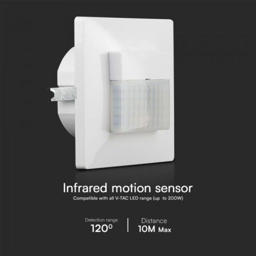 V-TAC Beépíthető mozgásérzékelő 120°, fehér színű - 23425