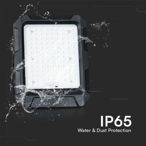 V-TAC 10W LED napelemes (SOLAR) reflektor távirányítóval 120° 4000K fekete házas  - 23438