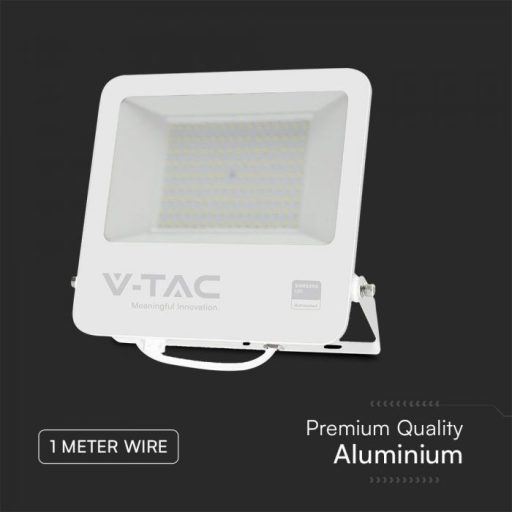 V-TAC 100W LED reflektor 115° 6500K fehér házas, 1 m hosszú vezetékkel (Samsung Chip) - 23443