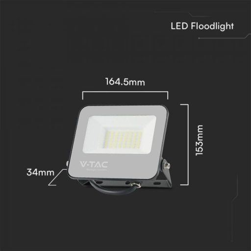 V-TAC LED reflektor 30W RGB + 6500K infra távirányítóval 115° fekete házas - 23462
