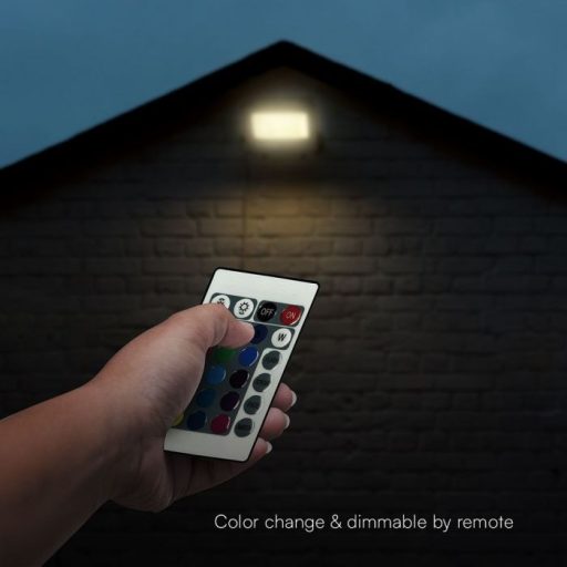 V-TAC LED reflektor 50W RGB + 6500K infra távirányítóval 115° fekete házas - 23463