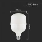 V-TAC LED izzó  E27 T80 20W 160° 4000K - 23568
