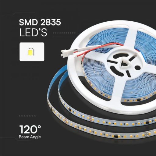 V-TAC futófény LED szalag (23610-es vezérlővel működik) SMD2835 120LED/M 10W/M 800lm/M 24V IP20 3000K - 23607