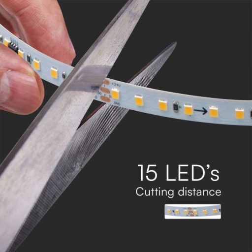 V-TAC futófény LED szalag (23610-es vezérlővel működik) SMD2835 120LED/M 10W/M 800lm/M 24V IP20 3000K - 23607
