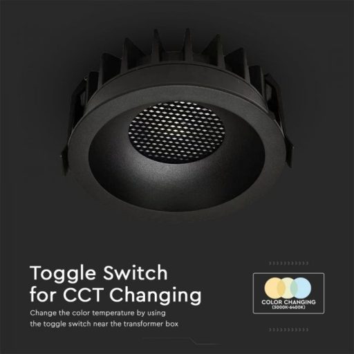 V-TAC Led beépíthető mélysugárzó COB -Méhsejt kialakítású 12W 3in1 - 23671