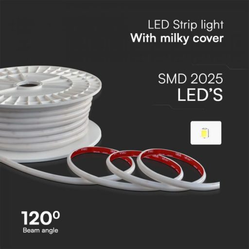 V-TAC LED szalag SMD2025 286LED/M 12.5W/M 220V IP65 6500K 50M/Tekercs - 23723