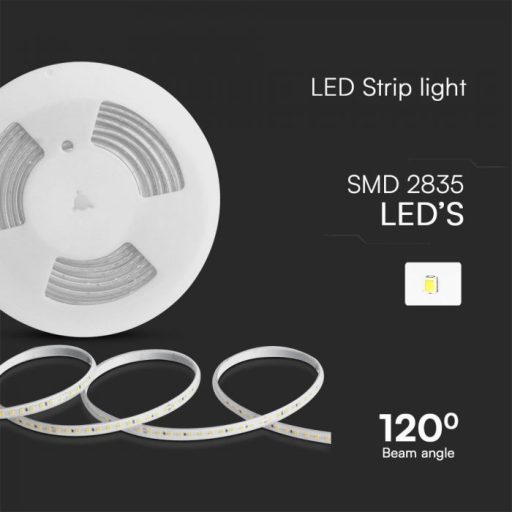 V-TAC LED szalag SMD2835 121LED/M 10.5W/M 220V IP65 Kék 10M/Tekercs - 23725