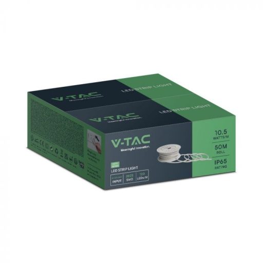 V-TAC LED szalag SMD2835 121LED/M 10.5W/M 220V IP65 Kék 50M/Tekercs - 23731