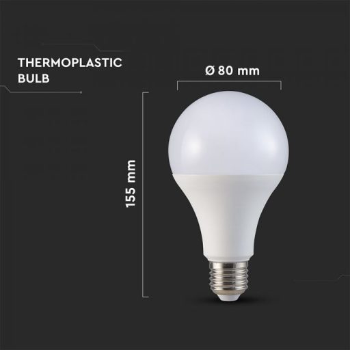 V-TAC LED izzó  E27 A80 20W 200° 3000K gömb - 23747