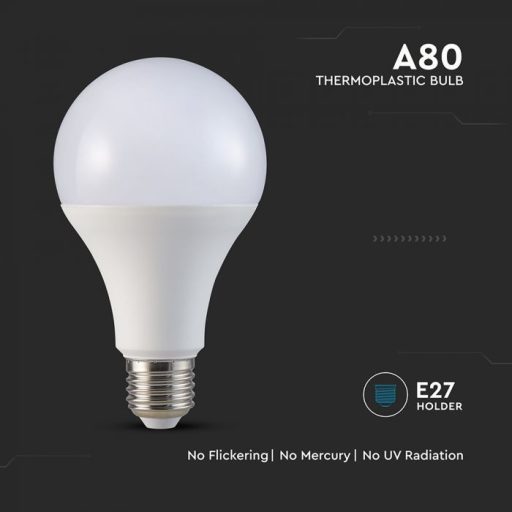 V-TAC LED izzó  E27 A80 20W 200° 4000K gömb - 23748