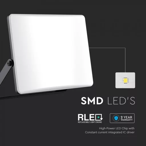 V-TAC 30W LED reflektor CCT 3in1 Fekete házas, tejüveg búra - 23769