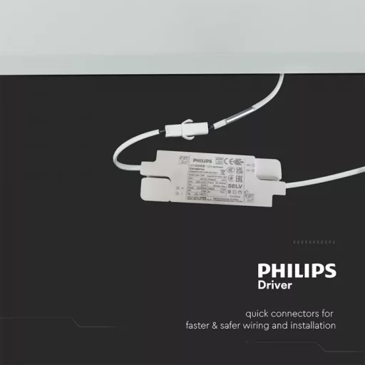 V-TAC Backlit LED panel 40W 600 x 600 mm PHILIPS DRIVER 120LM/W 6500K - 23823