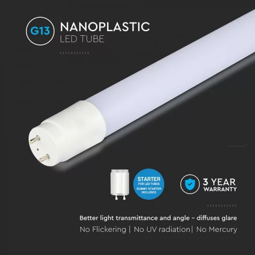 V-TAC 24W LED fénycső T8 G13 150 cm 160° 4000K - 23875
