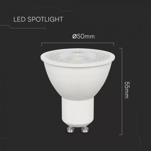 V-TAC LED spotlámpa GU10 MR16 7.5W 110° 6500K - 23882