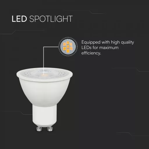 V-TAC LED spotlámpa GU10 MR16 7.5W 110° 6500K - 23882