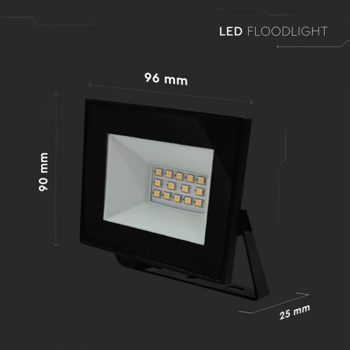 V-TAC 10W LED reflektor 110° 4000K fekete házas - 23972