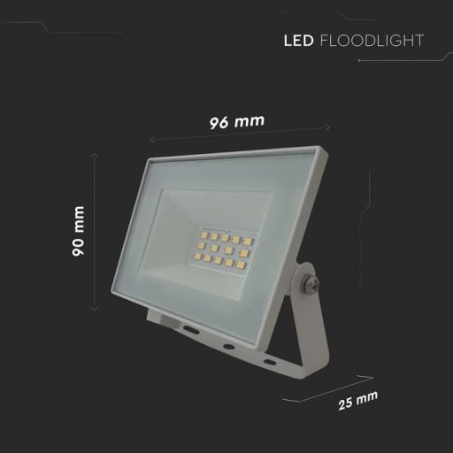V-TAC 10W LED reflektor 110° 6500K fehér házas - 23973