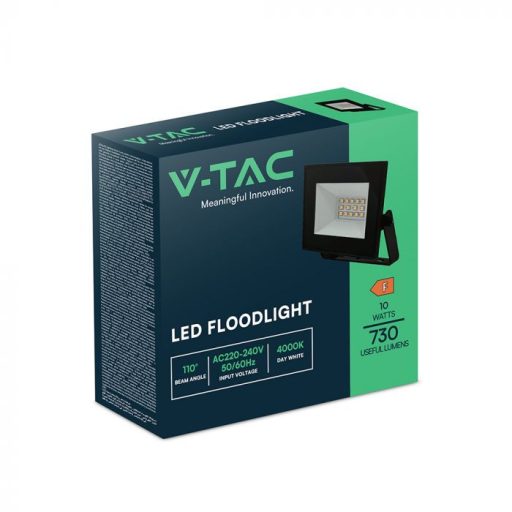 V-TAC 10W LED reflektor 110° 6500K fekete házas - 23974