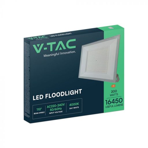 V-TAC 200W LED reflektor 110° 4000K fehér házas - 23975
