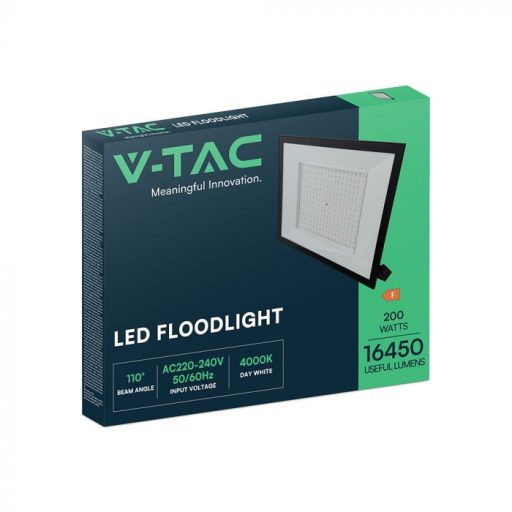 V-TAC 200W LED reflektor 110° 4000K fekete házas - 23976