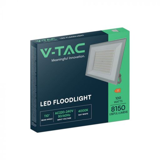 V-TAC 100W LED reflektor 110° 4000K fehér házas - 23979