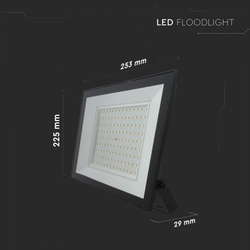 V-TAC 100W LED reflektor 110° 6500K fekete házas - 23982
