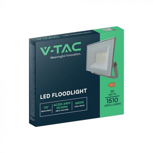 V-TAC 20W LED reflektor 110° 6500K fehér házas - 23985