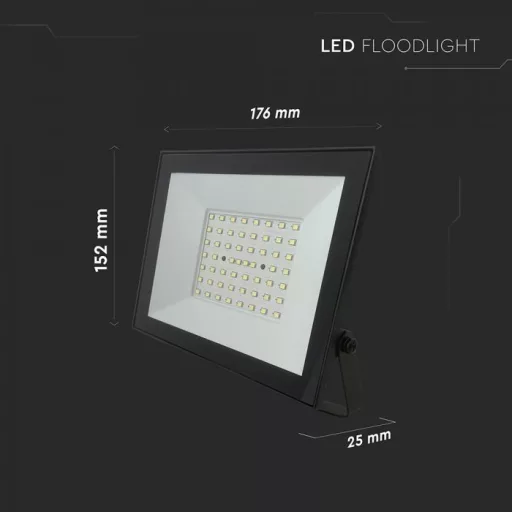V-TAC 50W LED reflektor 110° 6500K fekete házas - 23990