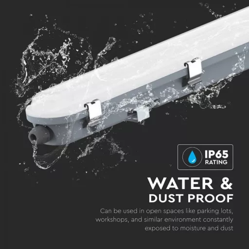 V-TAC 36W Vízálló LED armatúra tejfehér burával 120 cm 120° 120lm/W 4000K Mikrohullámú érzékelővel IP65 - 24013