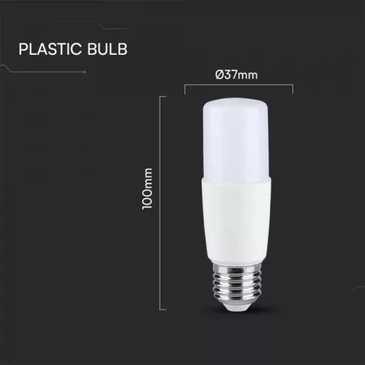 V-TAC LED izzó  E27 T37 7.5W 230° 3000K STIK, henger - 24033
