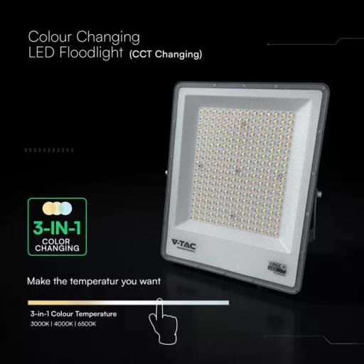 V-TAC 100W LED reflektor CCT 3in1 Fekete házas (Cree Chip) - 240716