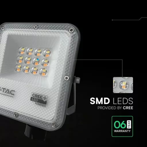 V-TAC 10W LED reflektor CCT 3in1 Fekete házas (Cree Chip) - 240726