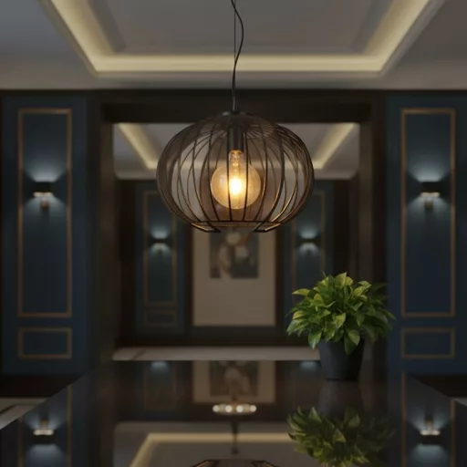 V-TAC E27 dekoratív függeszték ф400 - fekete - 24116