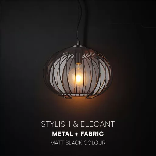 V-TAC E27 dekoratív függeszték ф400 - fekete - 24116