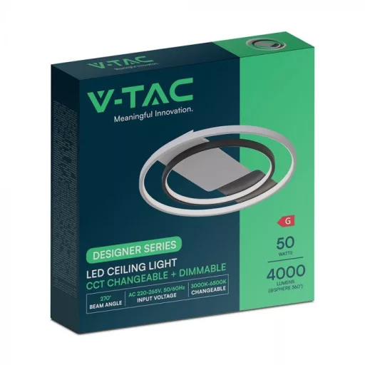 V-TAC LED dizájn lámpa - dimmelhető - 50W 3in1- fehér-fekete - 24136