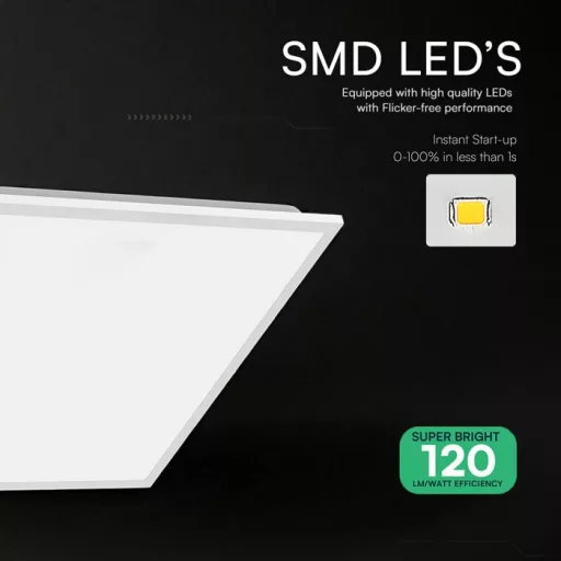 V-TAC Backlit LED panel 40W 600 x 600 mm 120LM/W 6500K - 24144