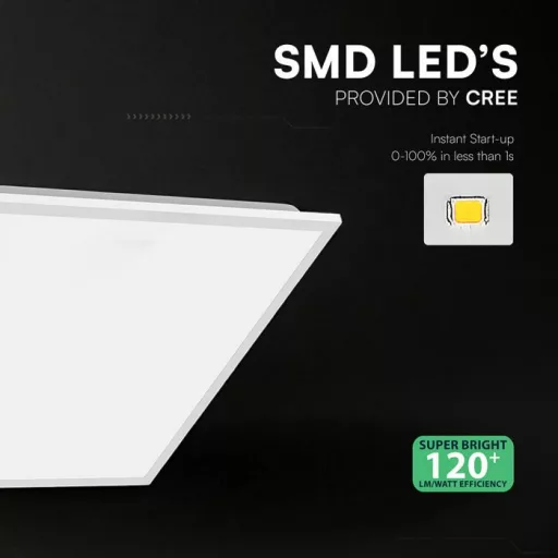 V-TAC Backlit LED panel 40W 600 x 600 mm 120LM/W (Cree Chip) 4000K - 241456