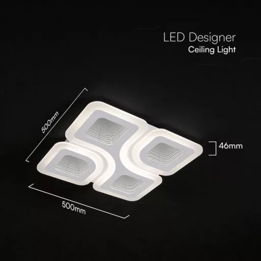 V-TAC 70W Dekoratív mennyezeti LED lámpa távirányítóval 3in1  - 24174