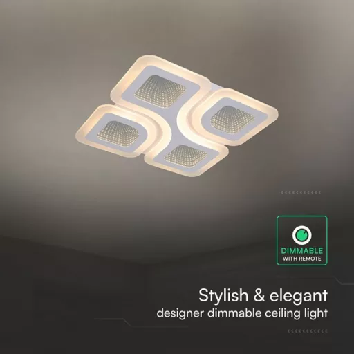 V-TAC 70W Dekoratív mennyezeti LED lámpa távirányítóval 3in1  - 24174