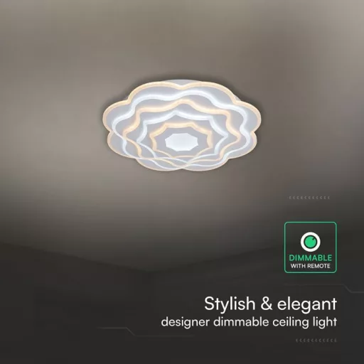 V-TAC 100W Dekoratív mennyezeti LED lámpa távirányítóval 3in1  - 24175