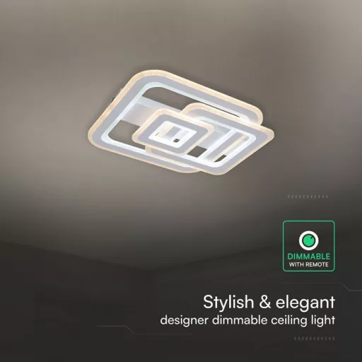 V-TAC 80W Dekoratív mennyezeti LED lámpa távirányítóval 3in1  - 24176