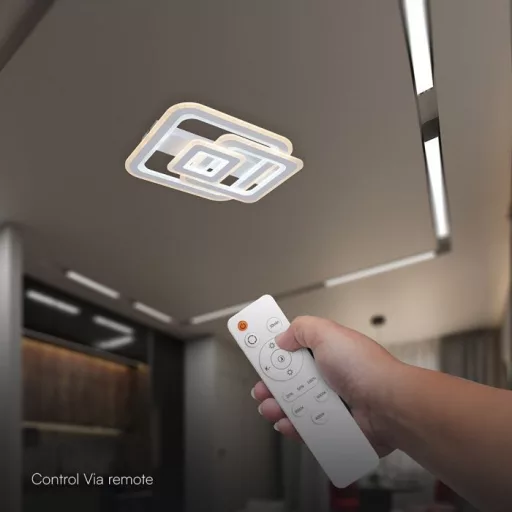 V-TAC 80W Dekoratív mennyezeti LED lámpa távirányítóval 3in1  - 24176