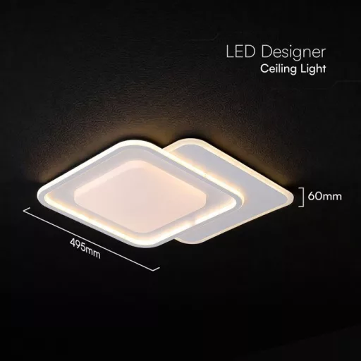 V-TAC 60W Dekoratív mennyezeti LED lámpa távirányítóval 3in1  - 24177