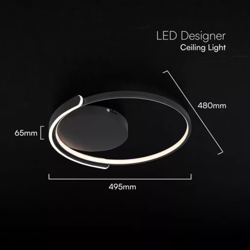 V-TAC 70W Dekoratív mennyezeti LED lámpa távirányítóval 3in1  - 24179