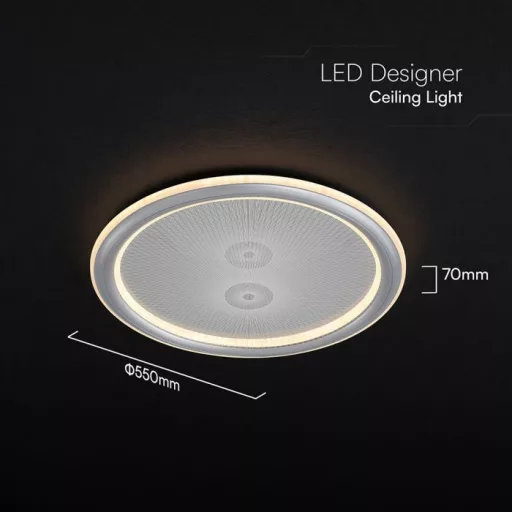 V-TAC 50W Dekoratív mennyezeti LED lámpa távirányítóval 3in1  - 24182