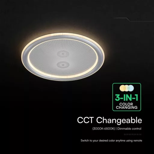 V-TAC 50W Dekoratív mennyezeti LED lámpa távirányítóval 3in1  - 24182