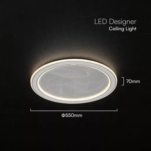 V-TAC 50W Dekoratív mennyezeti LED lámpa távirányítóval 3in1  - 24184