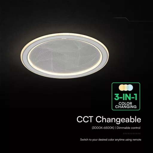 V-TAC 50W Dekoratív mennyezeti LED lámpa távirányítóval 3in1  - 24184