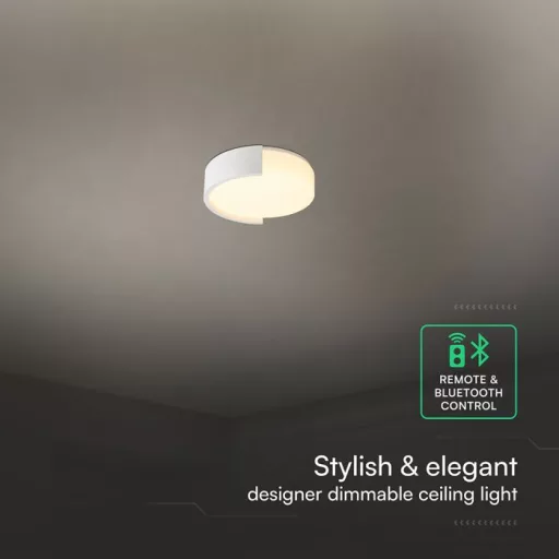 V-TAC Smart Dekoratív mennyezeti LED lámpa távirányítóval 63W 3in1 fehér  - 24192