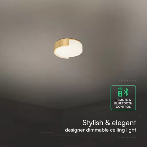 V-TAC Smart Dekoratív mennyezeti LED lámpa távirányítóval 63W 3in1 arany  - 24193